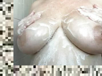 Soapy boobs shower