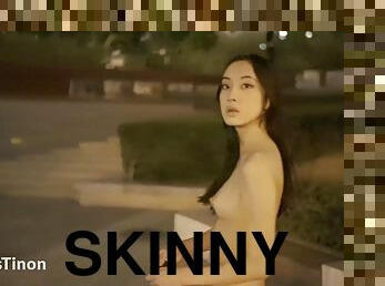 Skinny Asian Teen Walking Nude In A Park