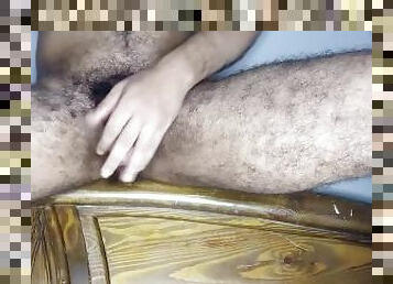 HOT FIT GUY WITH HUGE UNCUT COCK MASTURBATING - BIG CUMSHOT