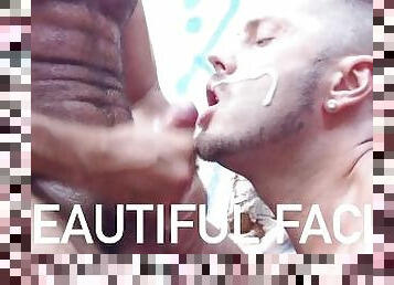 fellation, ejaculation-sur-le-corps, gay, sur-le-visage, ejaculation, belle