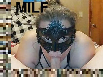 amateur, fellation, ejaculation-sur-le-corps, milf, belle-femme-ronde, point-de-vue