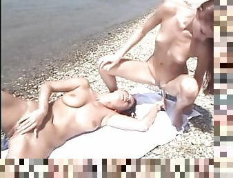 en-plein-air, chatte-pussy, babes, lesbienne, ados, jouet, plage, pute, naturel, gode