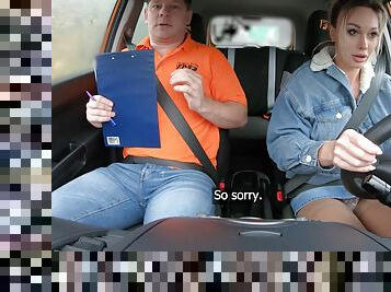 Driving exam went wrong - Blonde Wife Bad Driver Great Fuck - Karina King
