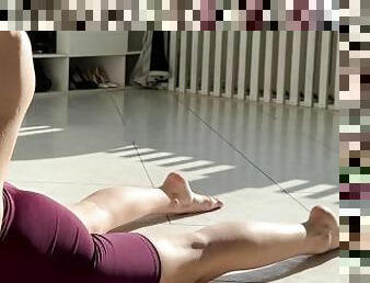 cul, maigre, ados, pieds, jeune-18, serrée, musclé, salle-de-gym, jambes