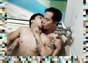 Romance, Teasing, and Sex with a Handsome Inked Guy- 1 of 2- In the Bathtub