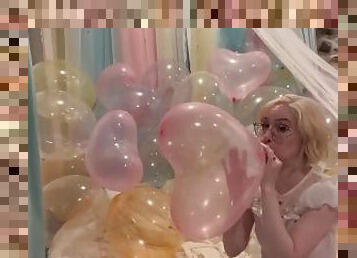 Blowing up 80 Balloons then Popping them all!