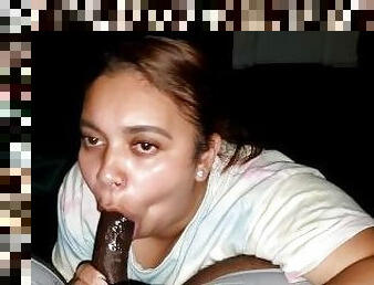 amateur, fellation, énorme-bite, interracial, latina, assez, mexicain, bite, sucer