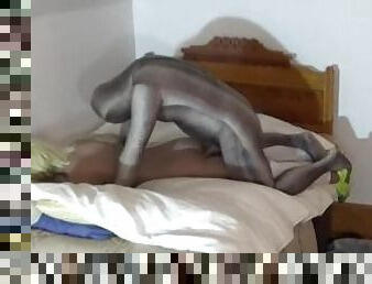 crocodile print zentai fucks shirtless jock in jeans