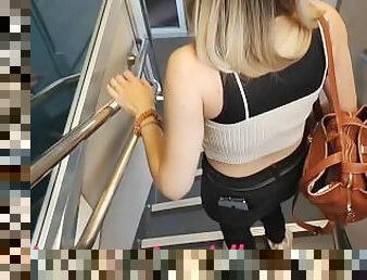 365 HandJobs Ep. 16 Blowjob in The Public TRAIN With CUM in my Mouth