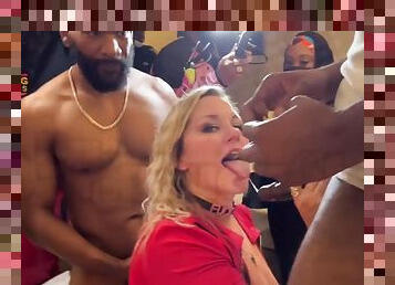 Big Ass Orgy - blonde Milf in amateur interracial group sex