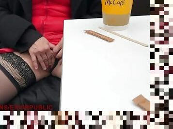 Exhibition and real sex at MC Donald's fas food restaurant