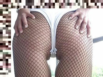 Horny Fishnet Ass Dancing And Shaking By Carla - SoloAustria