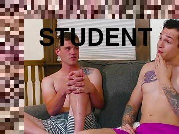 Curious straight guy gets banged by top handsome student