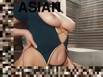 Asian teen with big tits fucked hard while standing. I found her on fukmet.com