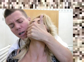 Blonde wife Cherry Kiss fucked by a doctor behind her husband's back