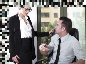 Sexy secretary pleases the boss with more than just nudity