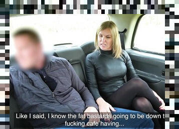 Naughty blonde slut Summer Rose fucked by her hubby and a taxi driver